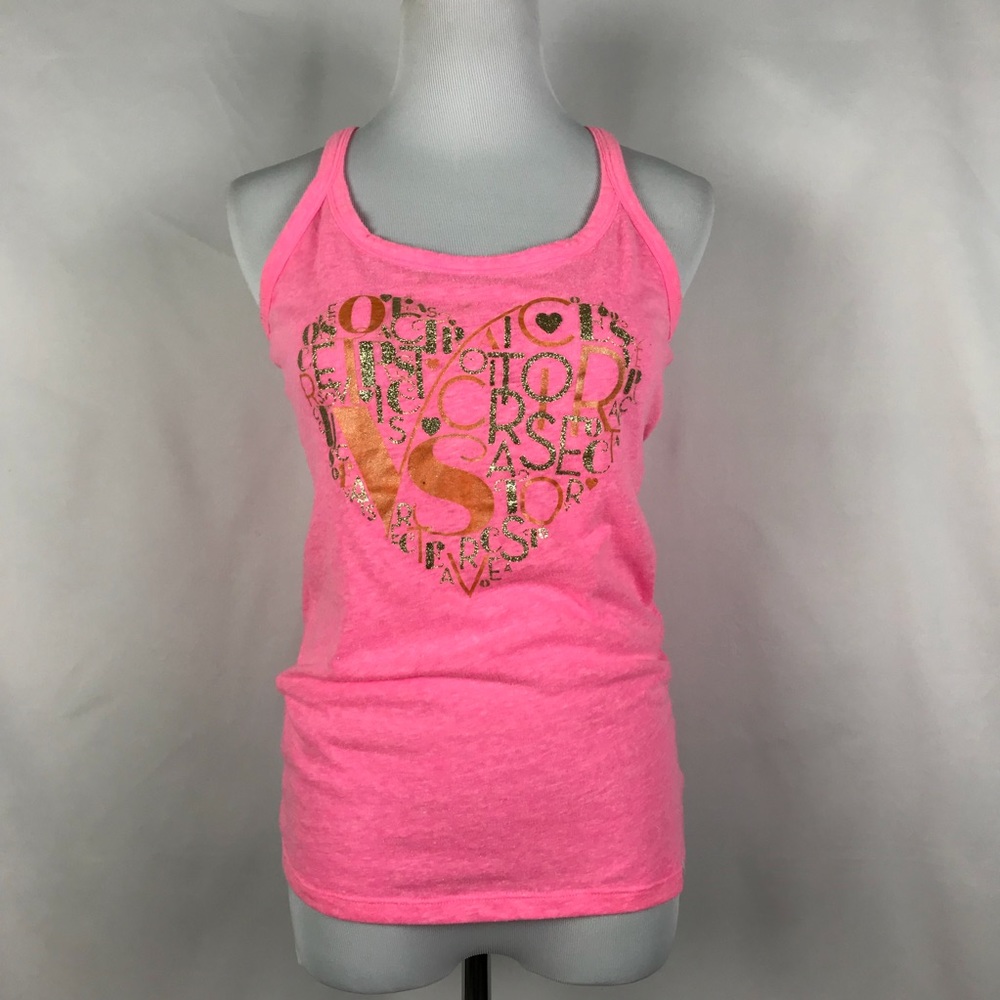 Victoria Secret Tank Top With Glitter Design